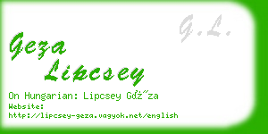 geza lipcsey business card